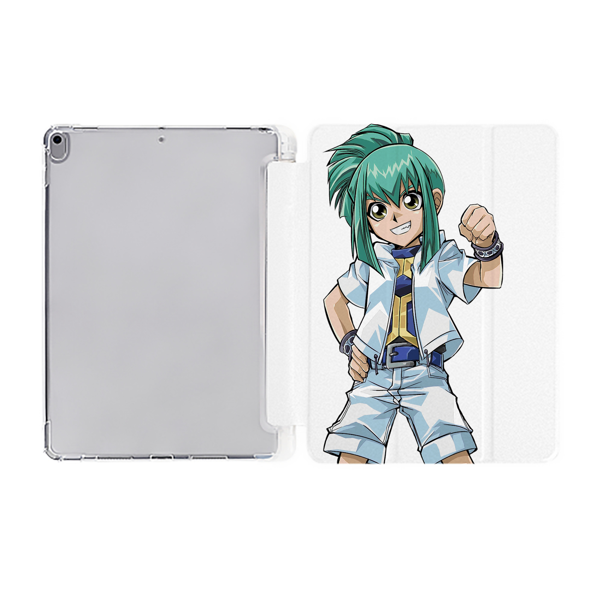 （画像用） 遊☆戯☆王 Yu-Gi-Oh! IPad ケース ペン収納付き 三つ折りスタンド PUレザー×シリコン 対応機種9.5/10.5/10.9インチ